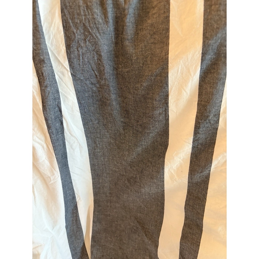 IKEA  FULL/QUEEN DUVET‎ COVER  ONLY,  GRAY & WHITE  stripe cotton VGUC